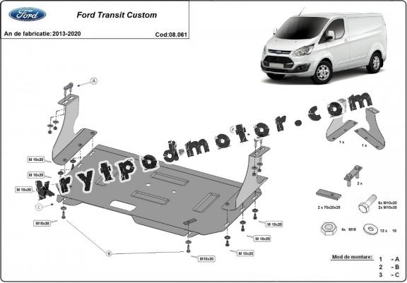 Kryt pod motor Ford Transit Custom