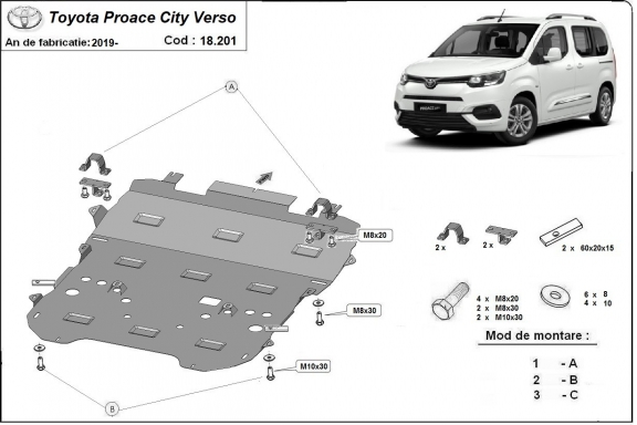 Kryt pod motor Toyota Proace