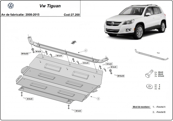 Kryt pod motor VW Tiguan