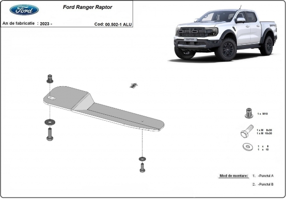 Kryt pod palivový filtr Ford Ranger Raptor - Hliník 