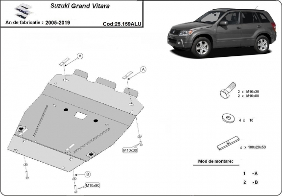 Hliníkový kryt pod motor Suzuki Grand Vitara 2