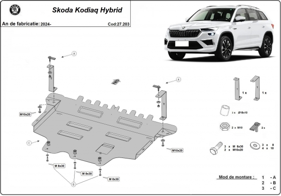 Kryt pod motor Skoda Kodiaq