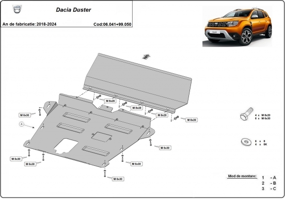 Kryt pod motor Dacia Duster - propagační balíček