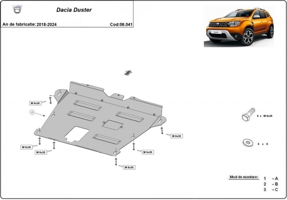 Kryt pod motor Dacia Duster