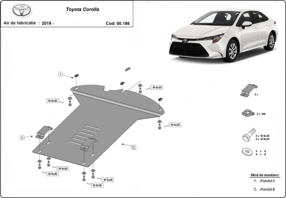 Kryt pod katalyzator/cat lock Toyota Corolla