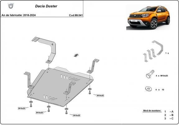 Kryt pod nádrž Dacia Duster