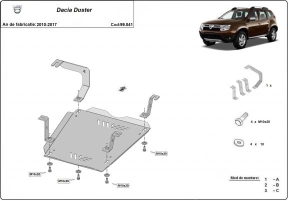 Kryt pod nádrž Dacia Duster
