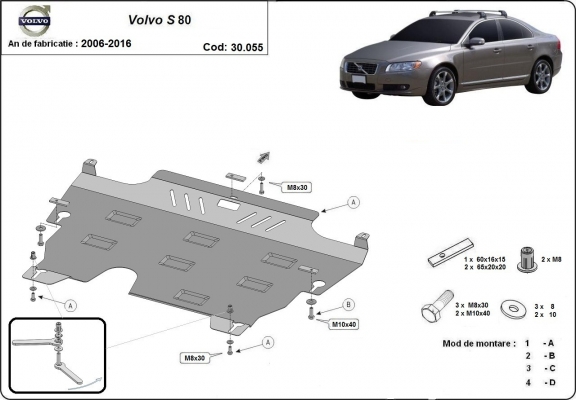 Kryt pod motor Volvo S80