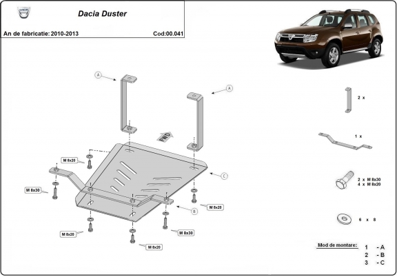 Kryt pod diferenciál Dacia Duster