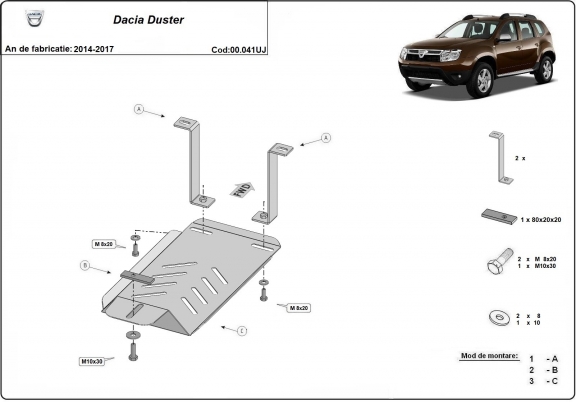 Kryt pod diferenciál Dacia Duster 4x4