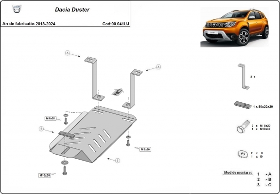Kryt pod diferenciál Dacia Duster 4x4