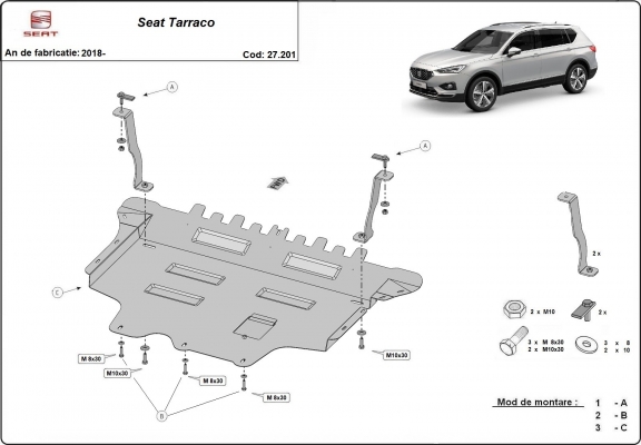 Kryt pod motor Seat Tarraco
