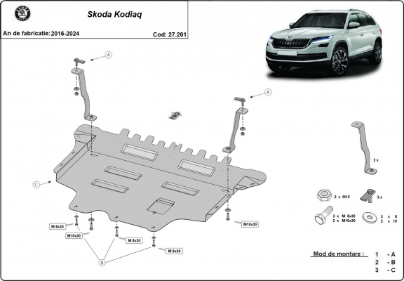 Kryt pod motor Skoda Kodiaq