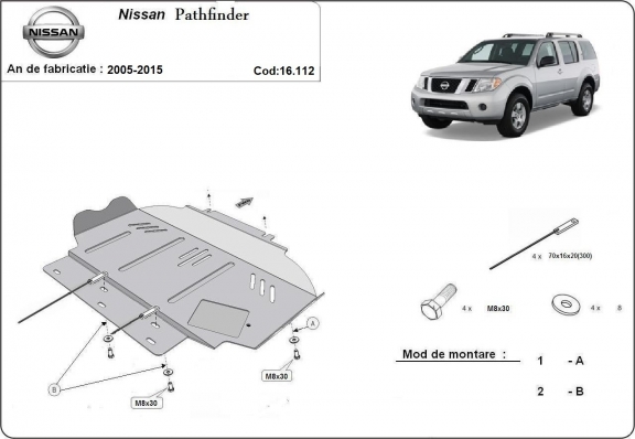 Kryt pod motor Nissan Pathfinder