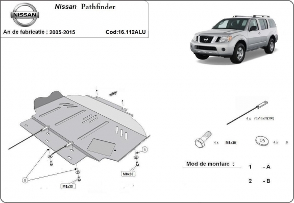 Hliníkový kryt pod motor Nissan Pathfinder