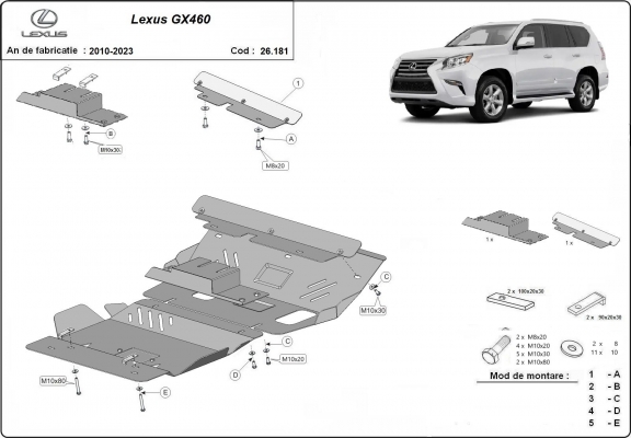 Kryt pod motor Lexus GX460