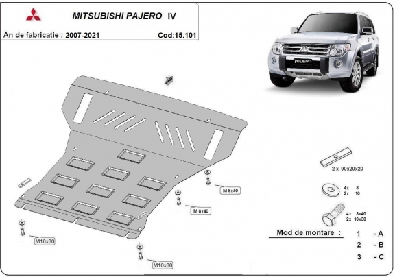 Kryt pod motor Mitsubishi Pajero 4 (V80, V90)