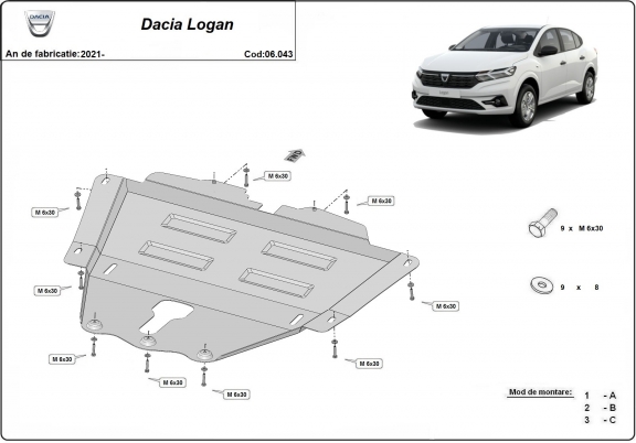 Kryt pod motor Dacia Logan 