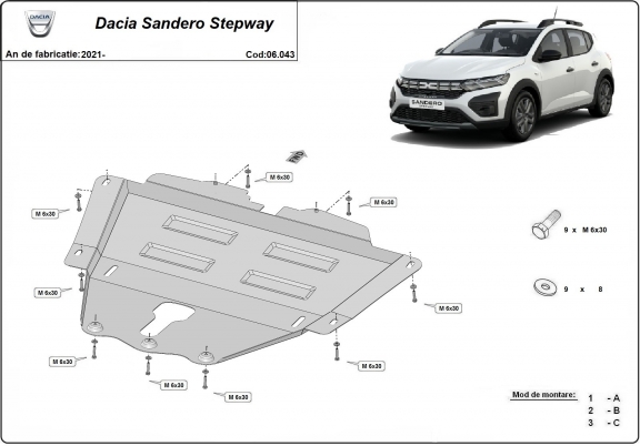 Kryt pod motor Dacia Sandero 3 Stepway