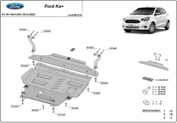 Kryt pod motor Ford KA+