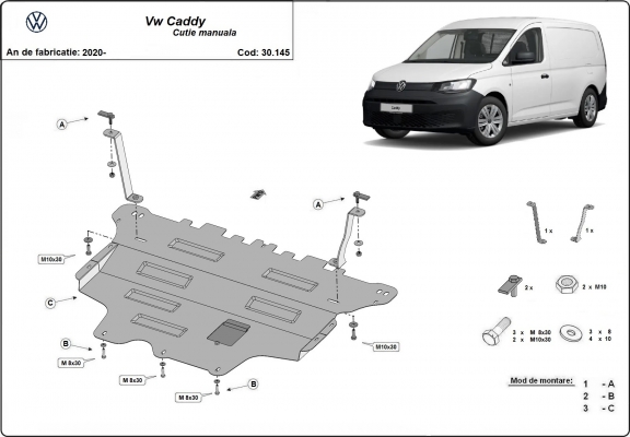 Kryt pod motor VW Caddy