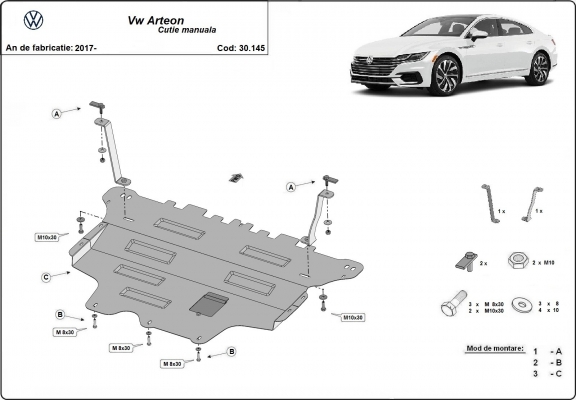 Kryt pod motor VW Arteon -  ruční převodovka