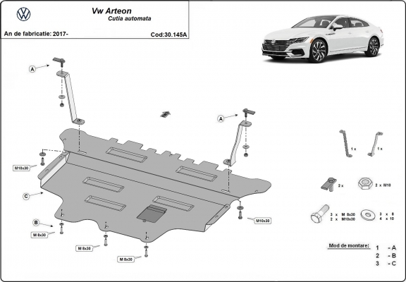 Kryt pod motor VW Arteon - automatická převodovka