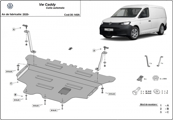 Kryt pod motor VW Caddy- automatická převodovka