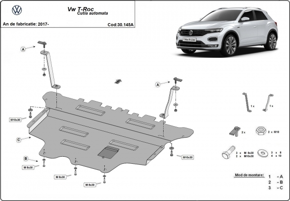 Kryt pod motor Volkswagen T-Roc - automatická převodovka
