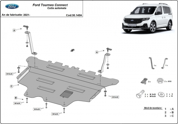 Kryt pod motor Ford Tourneo Connect- automatická převodovka