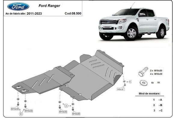 Kryt pod motor Ford Ranger