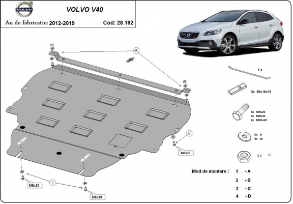 Kryt pod motor Volvo V40
