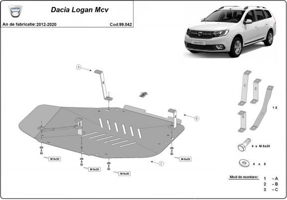 Kryt pod nádrž Dacia Logan II