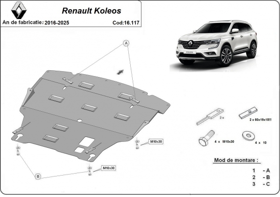 Kryt pod motor Renault Koleos