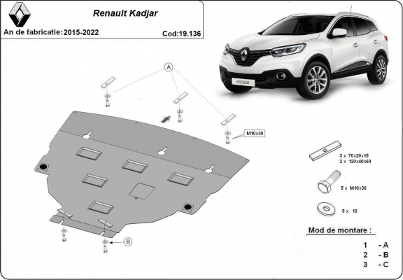 Kryt pod motor Renault Kadjar
