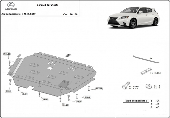 Kryt pod motor Lexus CT200H