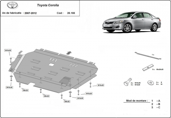 Kryt pod motor Toyota Corolla