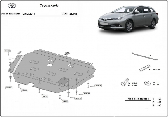 Kryt pod motor Toyota Auris