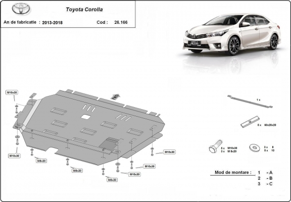 Kryt pod motor Toyota Corolla