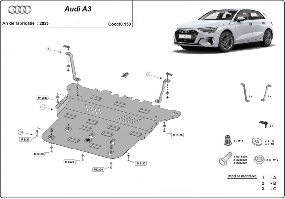 Kryt pod motor Audi A3