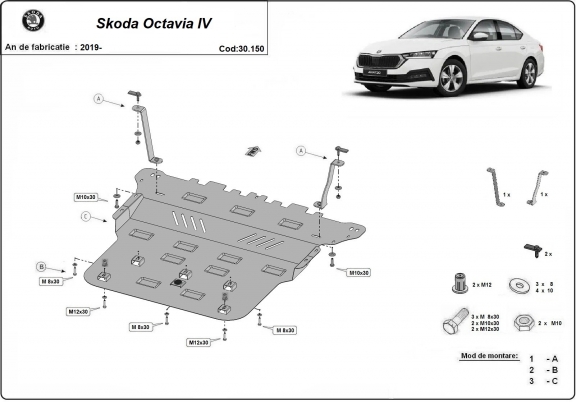Kryt pod motor Skoda Octavia 4