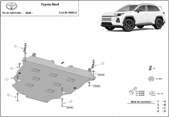 Kryt pod motor hliník Toyota RAV4