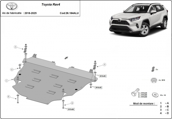 Kryt pod motor hliník Toyota RAV4