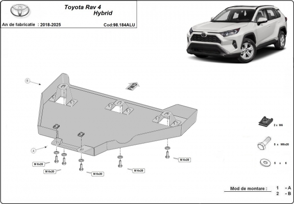 Hliníkový kryt pod diferenciál Toyota Rav4