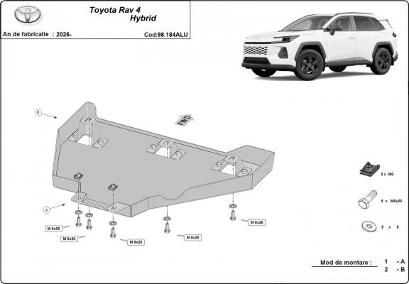Hliníkový kryt pod diferenciál Toyota Rav4