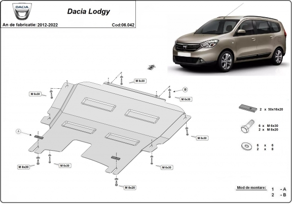 Kryt pod motor Dacia Lodgy