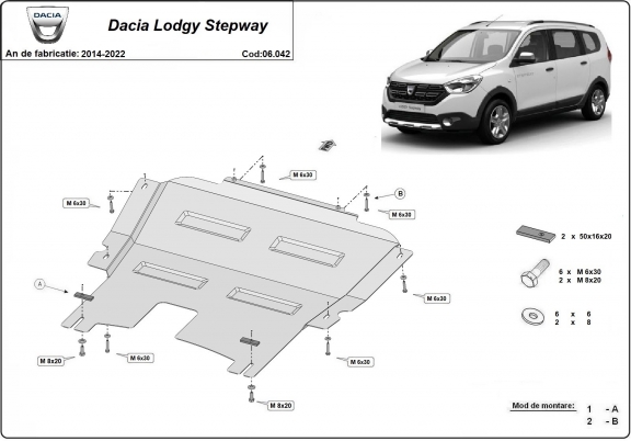 Kryt pod motor Dacia Lodgy Stepway