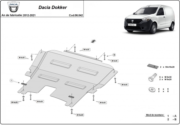 Kryt pod motor Dacia Dokker