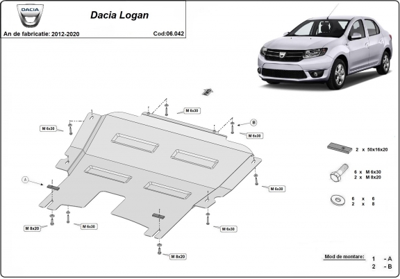 Kryt pod motor Dacia Logan 2