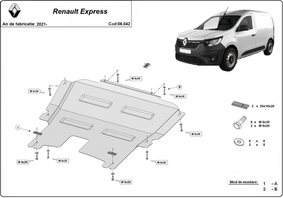 Kryt pod motor Renault Express